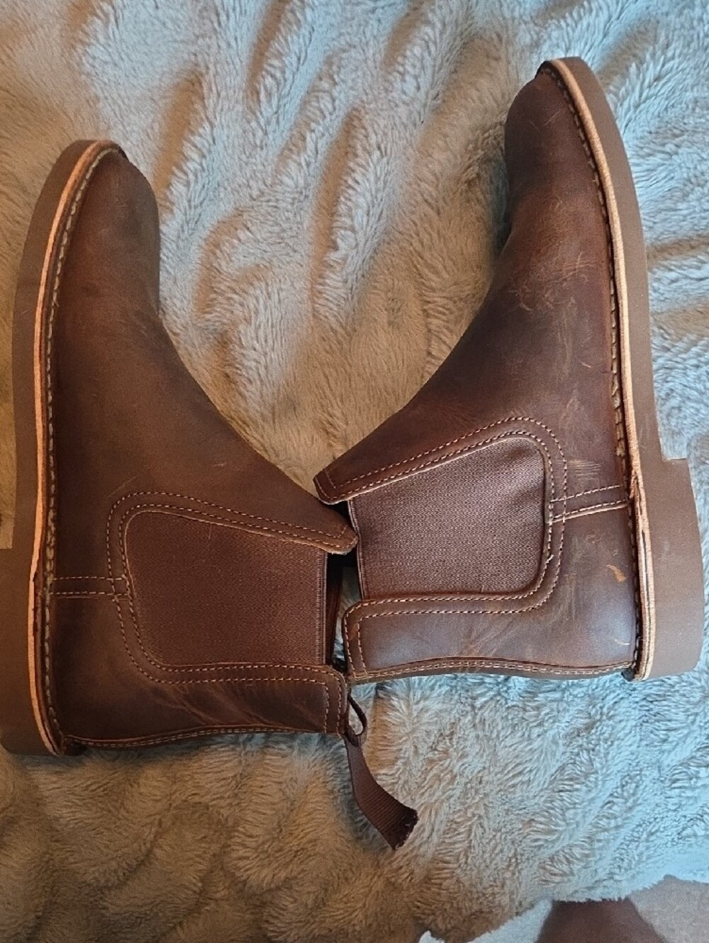 Men's Clarks Bushacre Hill Brown Leather Slip-On Chelsea Boots - Picture 4 of 6
